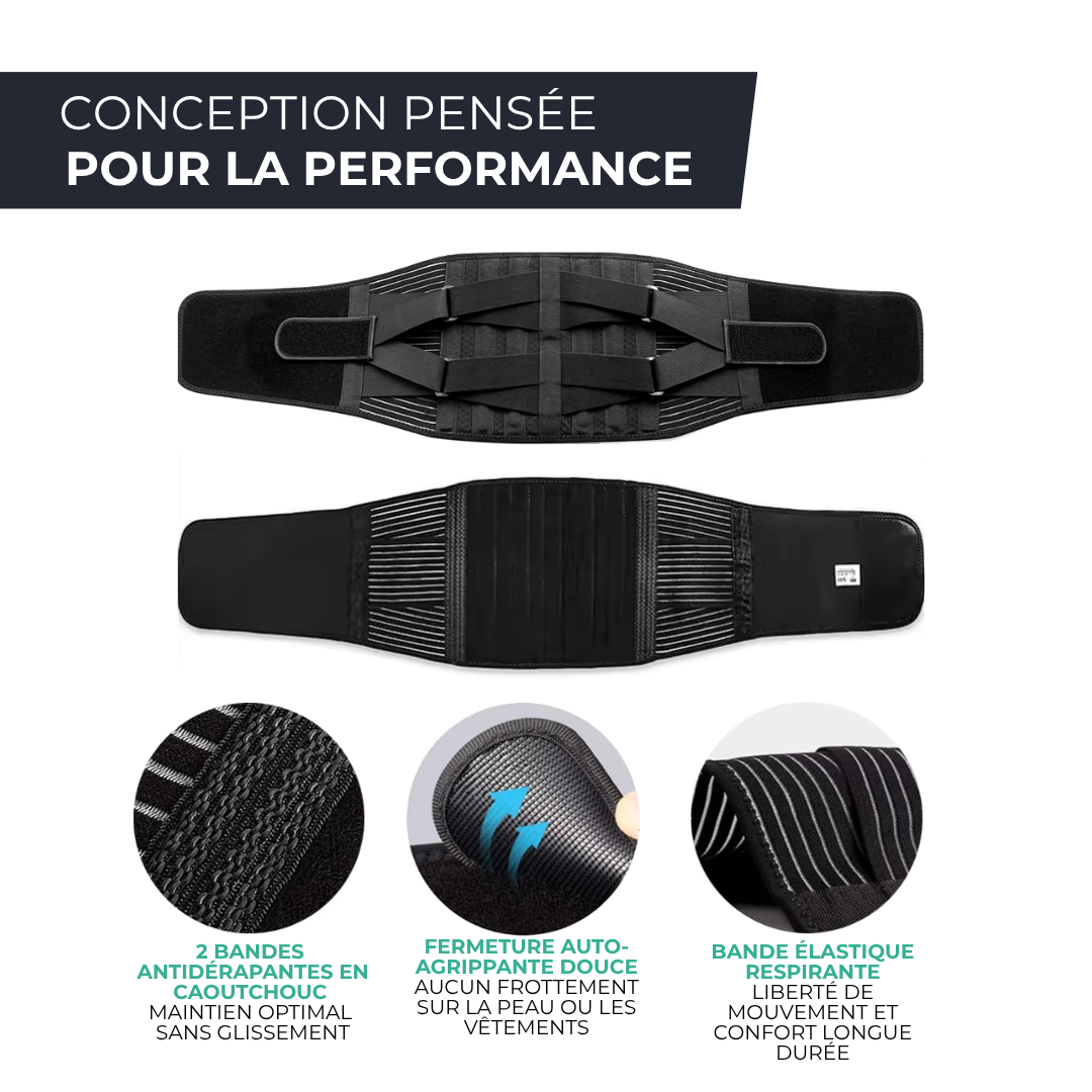 Ceinture de Soutien Lombaire - Double Traction Orthopédique, Soulagement Dos & Maintien Postural BackForce VENITHY