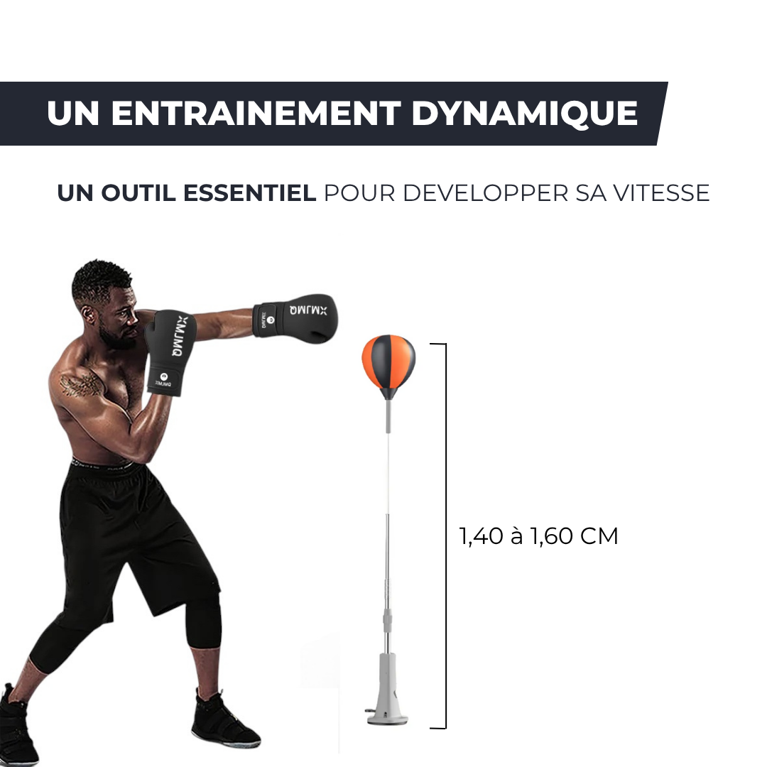 Ballon de réaction boxe - Hauteur réglable, ventouse stable et entraînement complet Reflex Pro VENITHY
