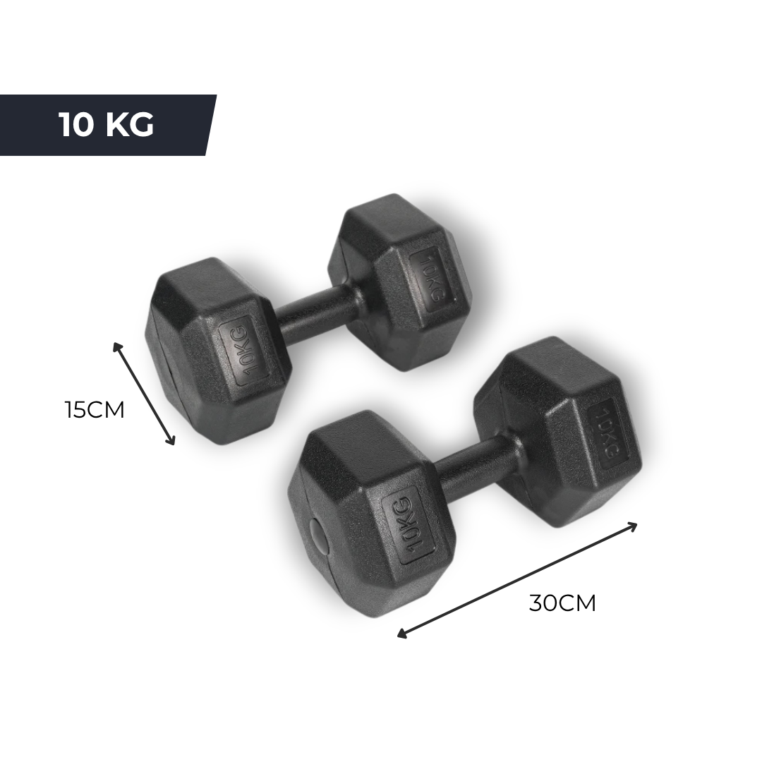 Haltère hexagonale - Revêtement PVC Antichoc, Prise Confort et Stabilité Totale IRONIX VENITHY