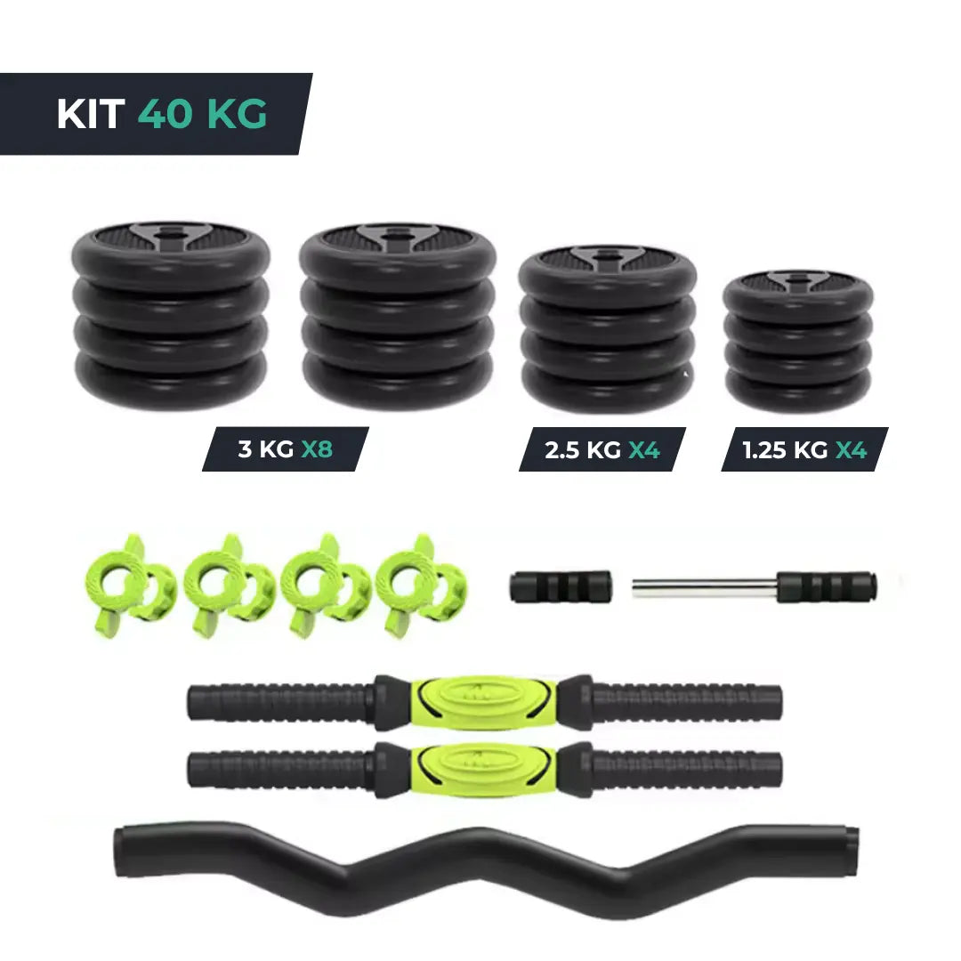 Kit d’Haltères Réglables 4 en 1 - De 10 kg à 40 kg PushMax 132.90 VENITHY 40-Kg