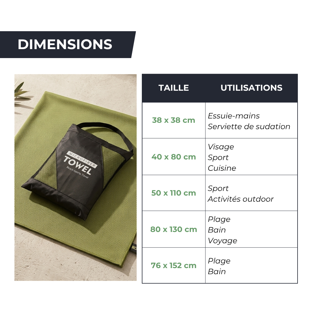 Serviette microfibre sport - Séchage Rapide, Ultra-Légère & Multi-Usages DryFlex Performance   VENITHY