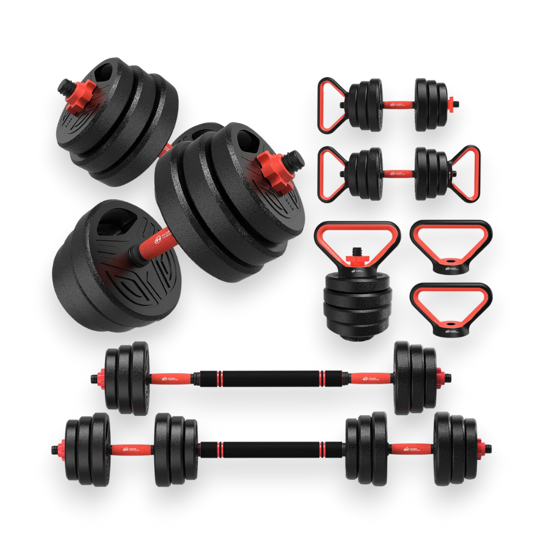 Haltères & Barbell 3 en 1 de 20 kg - Kit Complet Ajustable IRONIX  82.90 VENITHY Noir / 20 Kg