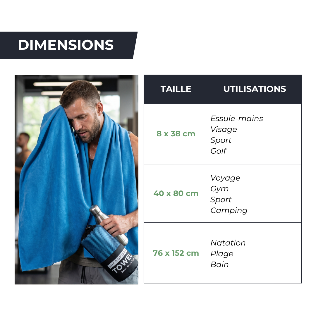 Serviette piscine microfibre - Ultra-Absorbante, Séchage Rapide & Légère HydroFlex   VENITHY