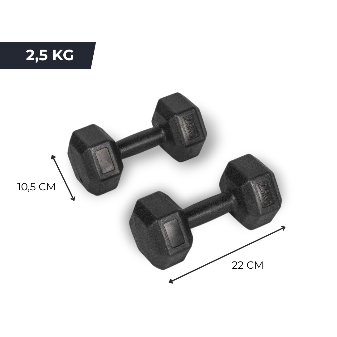 Haltère hexagonale - Revêtement PVC Antichoc, Prise Confort et Stabilité Totale IRONIX   VENITHY