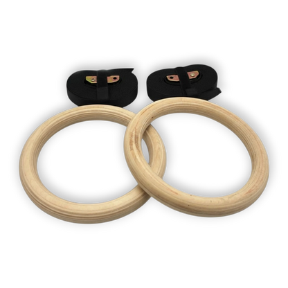 fait Anneaux de Gymnastique en Bois – Sangles Renforcées 4,5 m – Cross Training & Street Workout WOODFORCE   VENITHY