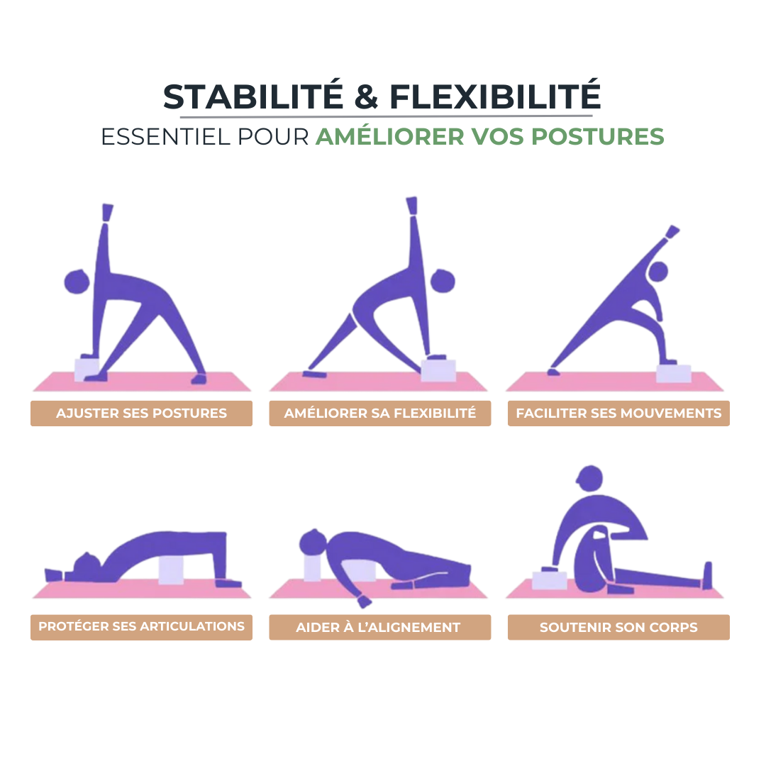 Bloc de Yoga - EVA Haute Densité, Stabilité & Flexibilité FLOWBALANCE   VENITHY