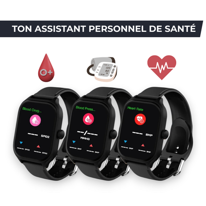 Montre connectée homme - Écran 2.01", Acier Inox, Appels Bluetooth et Suivi Santé Avancé NOVALEX   VENITHY