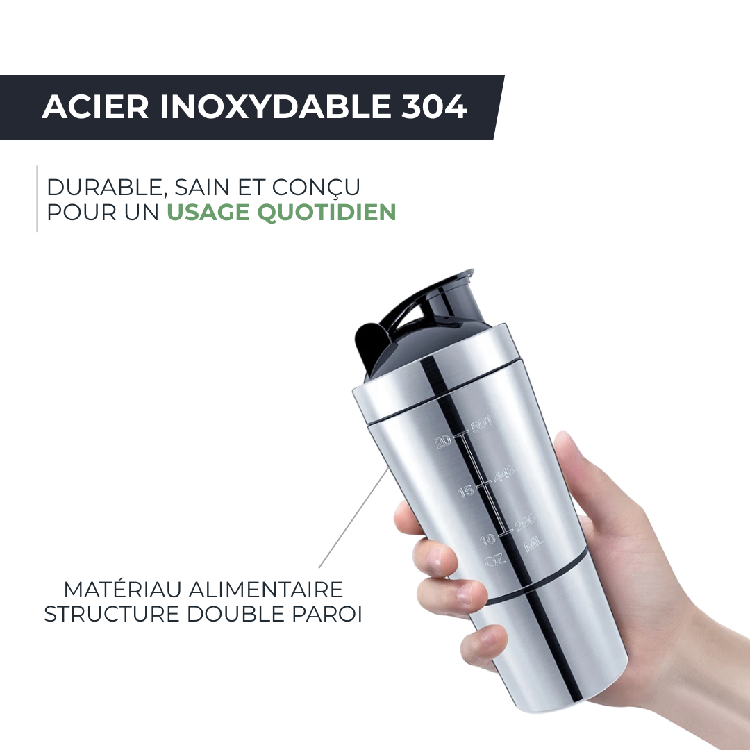 Shaker Inox 600ml - Mélange Parfait & Étanchéité Totale STEELFLOW   VENITHY