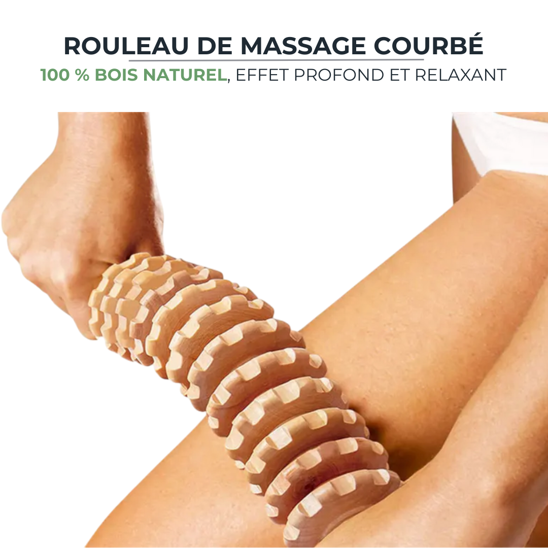 Rouleau de Massage Bois - Anti-Cellulite, Lymphatique & Deep Tissue FitWood Pro   VENITHY