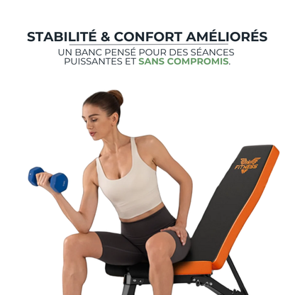 Banc développé couché - Pliable, 8 Positions & Charge 300KG TITANFRAME   VENITHY