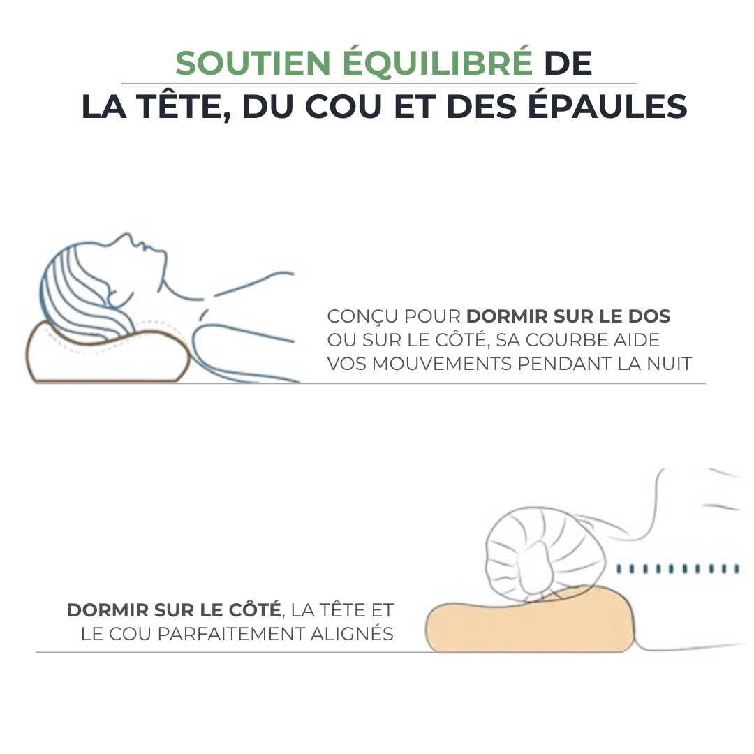 FAIT Oreiller SOMNIX™ à Mémoire de Forme – Soutien Cervical Ergonomique Anti-Ronflement SOMNIX   VENITHY