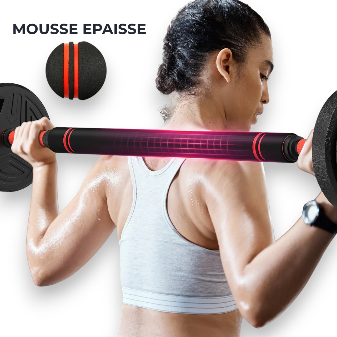 Haltères & Barbell 3 en 1 de 20 kg - Kit Complet Ajustable IRONIX   VENITHY