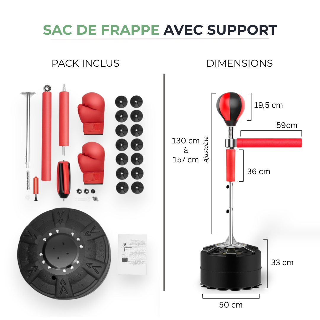 FAIT Sac de frappe sur pied LQL012™ – Réaction, Puissance et Stabilité Professionnelle VENITHY   VENITHY