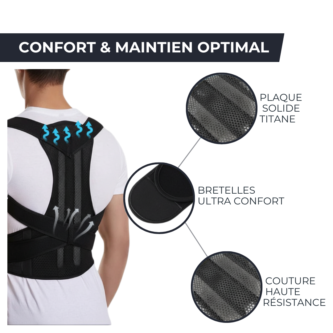 Ceinture maintien dos - Soutien Dos & Épaules Réglable POSTUREL   VENITHY