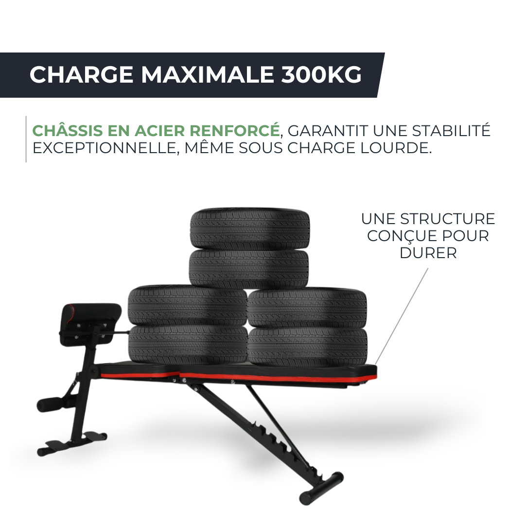 Banc de musculation complet - Pliable, Réglable & Charge 300KG - Full Body Training STEELFORM ATHLETICS   VENITHY