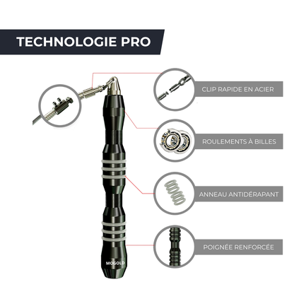 Corde à Sauter Professionnelle - Aluminium & Roulements 360° – 3 m AIRROPE   VENITHY