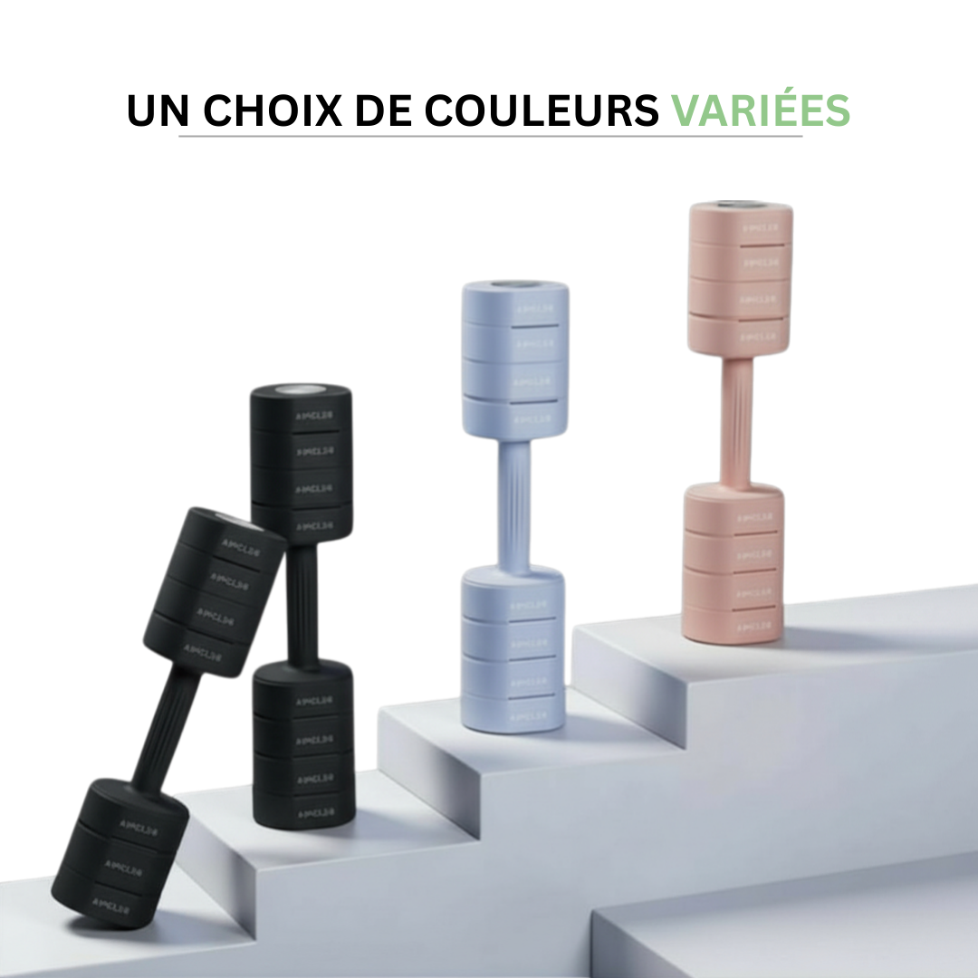 2 Haltères Ajustables 4 en 1 - Design Anti-Roulis, Poignée Antidérapante et Poids Modulables MERACH   VENITHY
