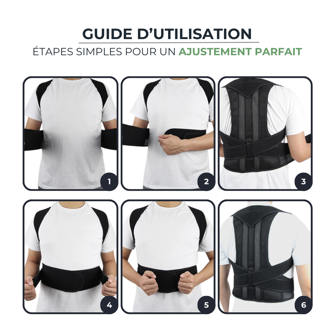 Ceinture maintien dos - Soutien Dos & Épaules Réglable POSTUREL   VENITHY