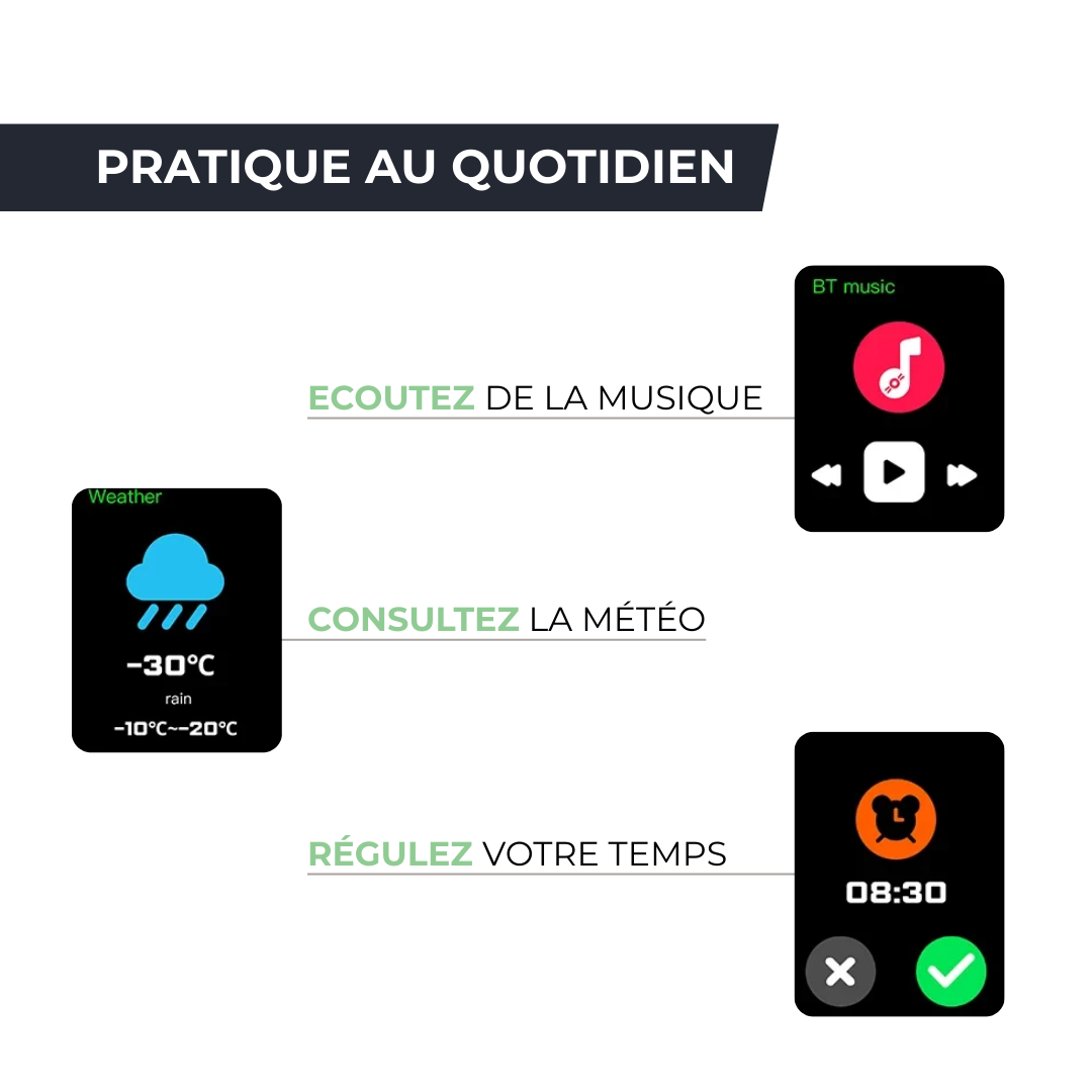 Montre connectée homme - Écran 2.01", Acier Inox, Appels Bluetooth et Suivi Santé Avancé NOVALEX   VENITHY