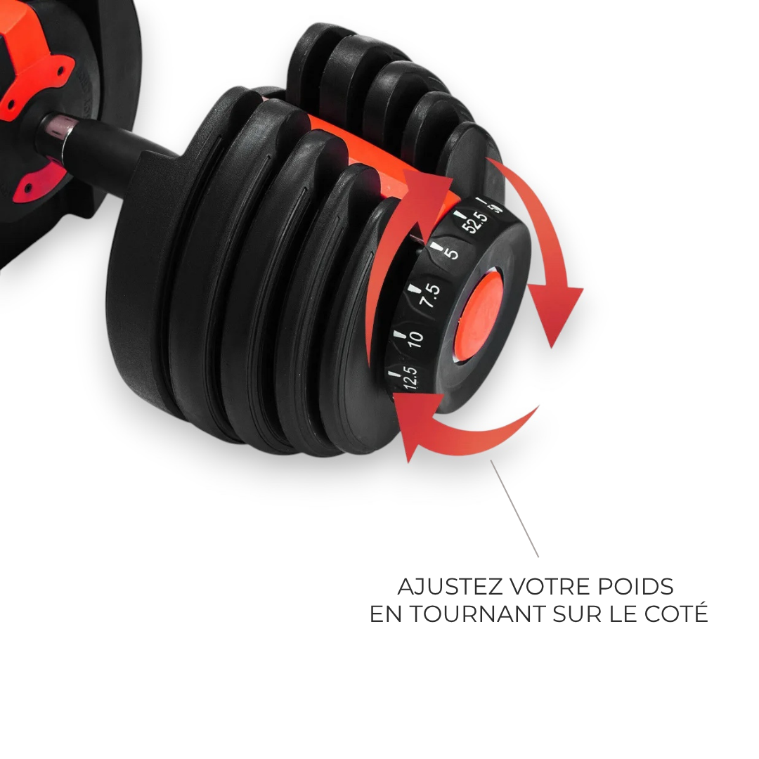 Haltère Ajustable TitanFlex - Poids Modulable, Design Sécurisé & Compact IRONIX   VENITHY