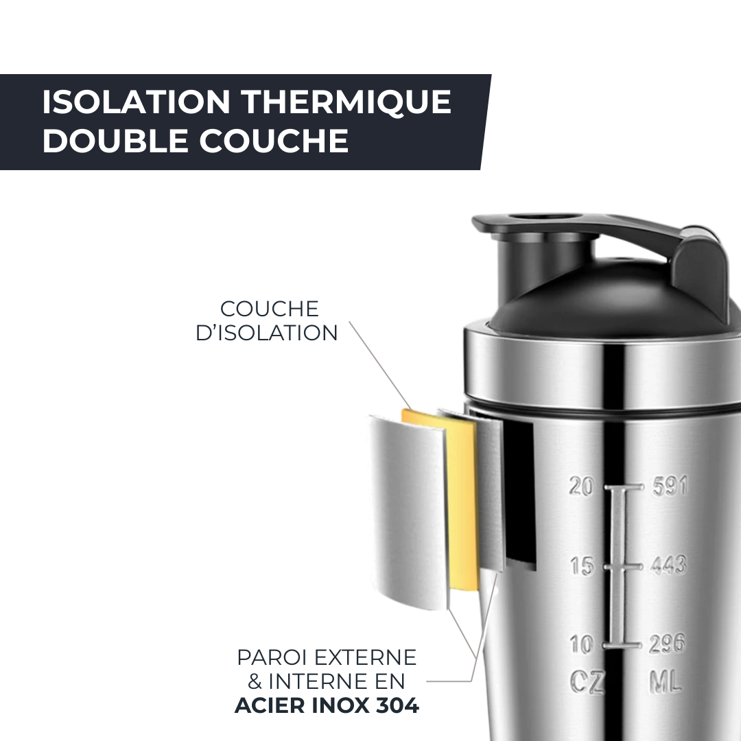 Shaker Inox 600ml - Mélange Parfait & Étanchéité Totale STEELFLOW   VENITHY