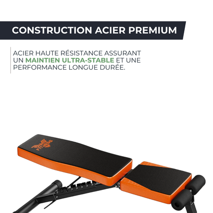 Banc développé couché - Pliable, 8 Positions & Charge 300KG TITANFRAME   VENITHY