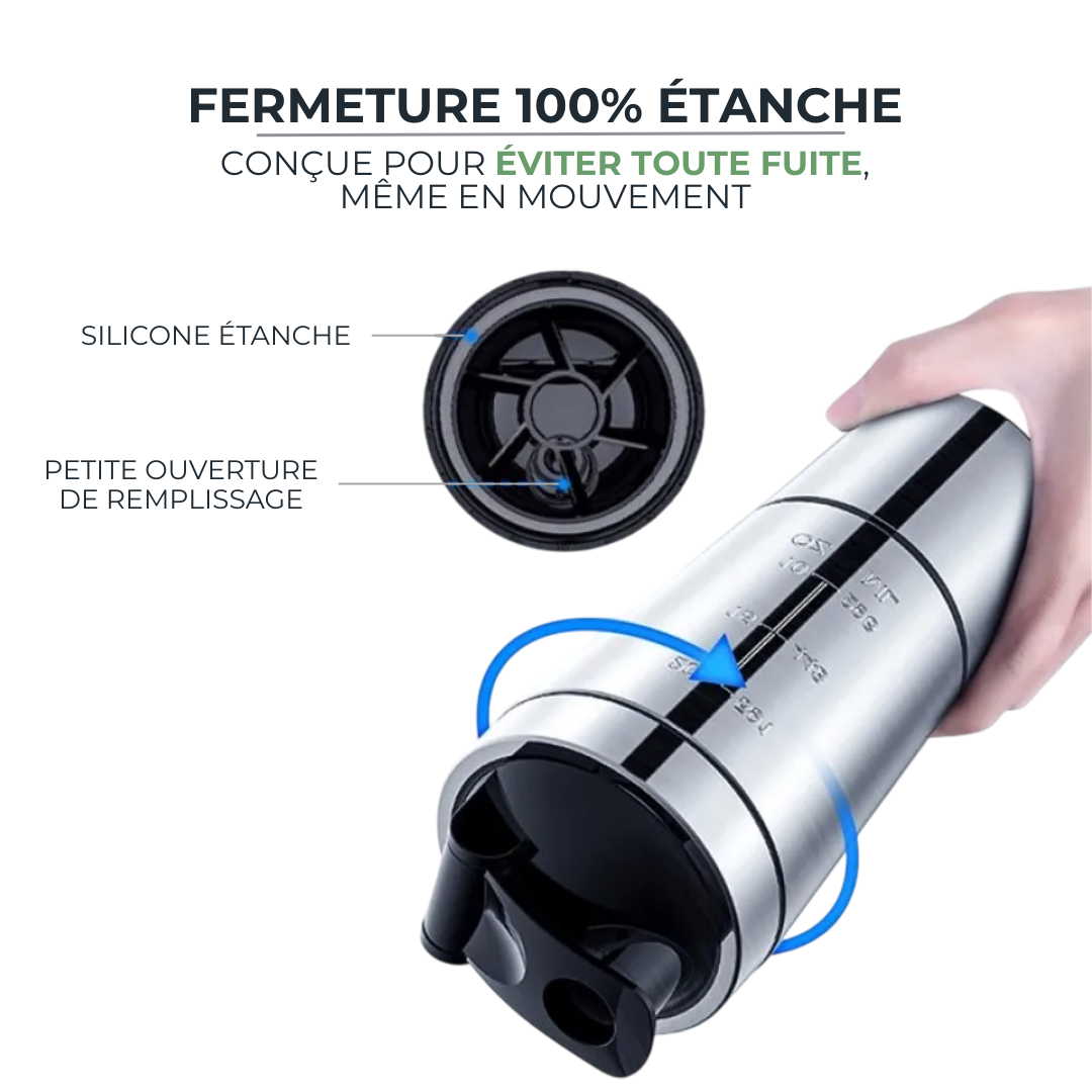 Shaker Inox 600ml - Mélange Parfait & Étanchéité Totale STEELFLOW   VENITHY
