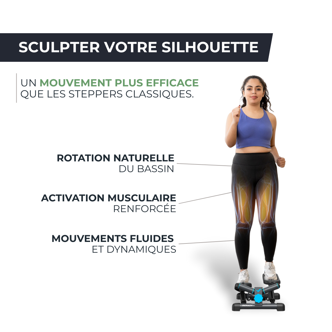 Stepper Twist Hydraulique - Entraînement Complet à Domicile MERACH   VENITHY