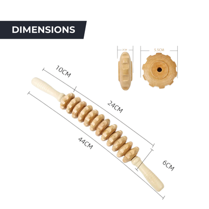 Rouleau de Massage Bois - Anti-Cellulite, Lymphatique & Deep Tissue FitWood Pro   VENITHY