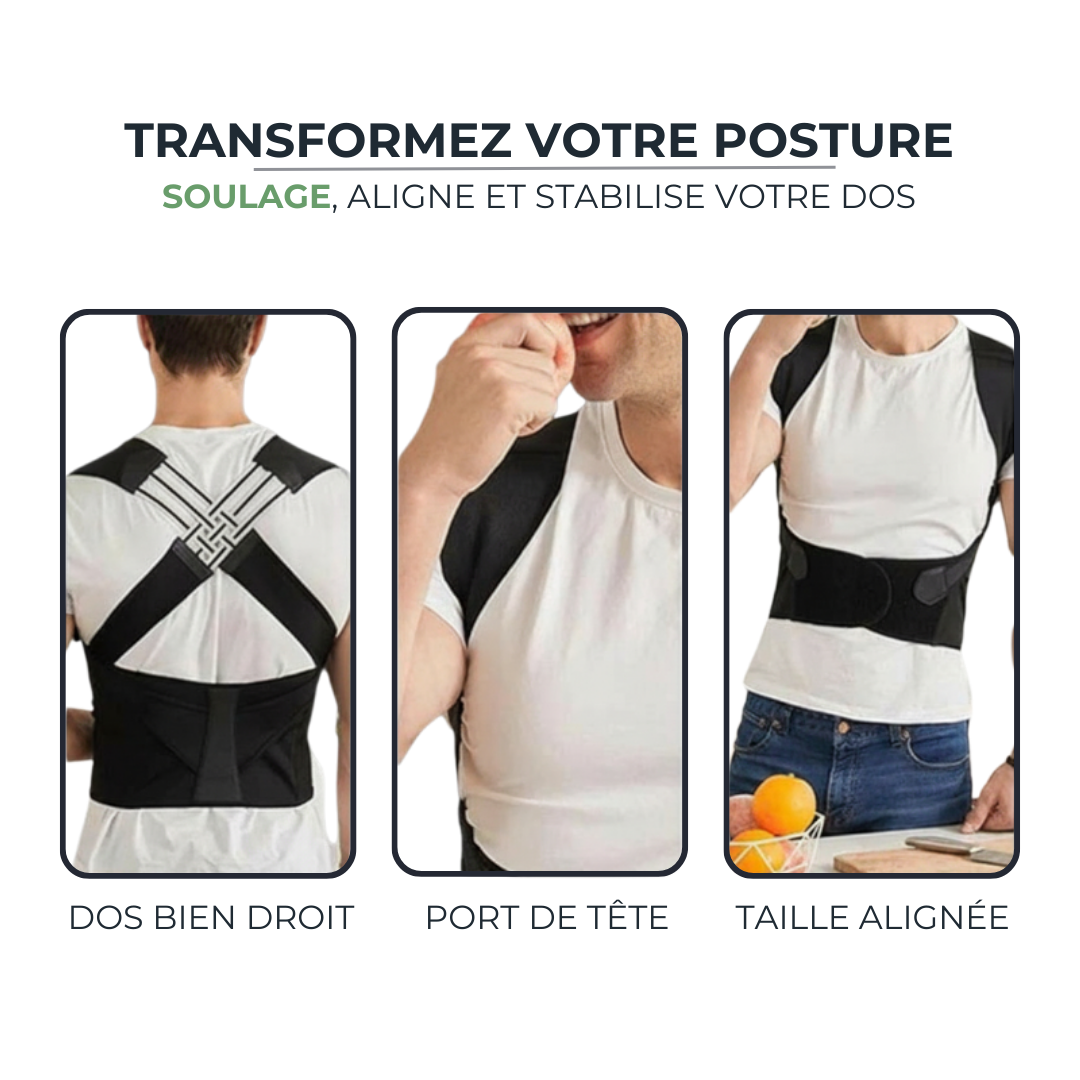Ceinture maintien dos - Soutien Dos & Épaules Réglable POSTUREL   VENITHY