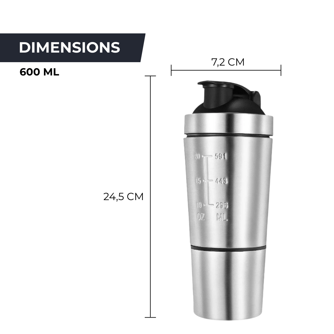 Shaker Inox 600ml - Mélange Parfait & Étanchéité Totale STEELFLOW   VENITHY