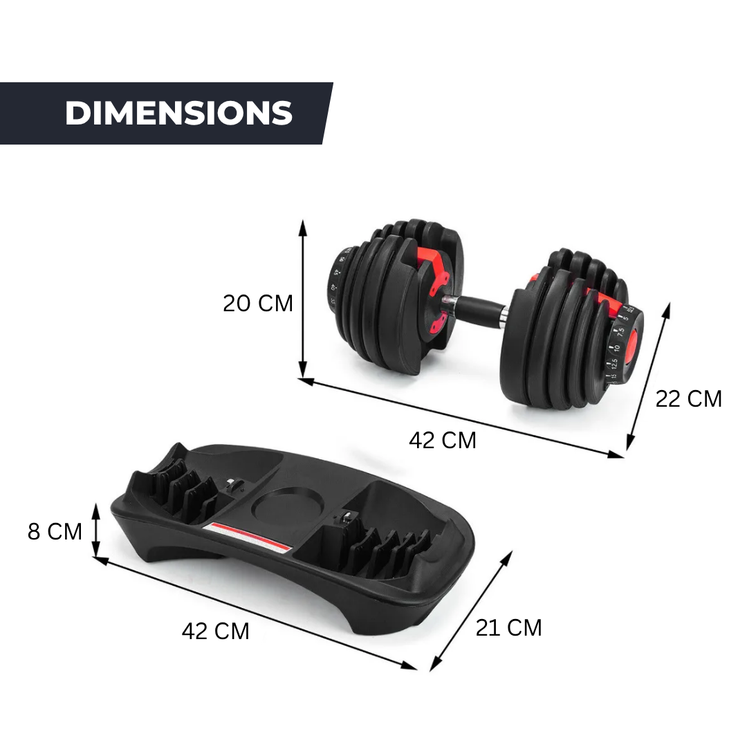 Haltère Ajustable TitanFlex - Poids Modulable, Design Sécurisé & Compact IRONIX   VENITHY