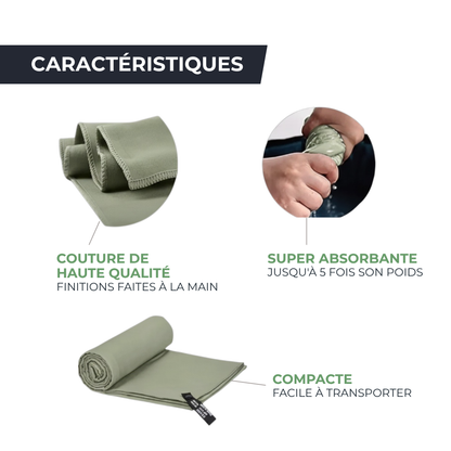 Serviette microfibre sport - Séchage Rapide, Ultra-Légère & Multi-Usages DryFlex Performance   VENITHY