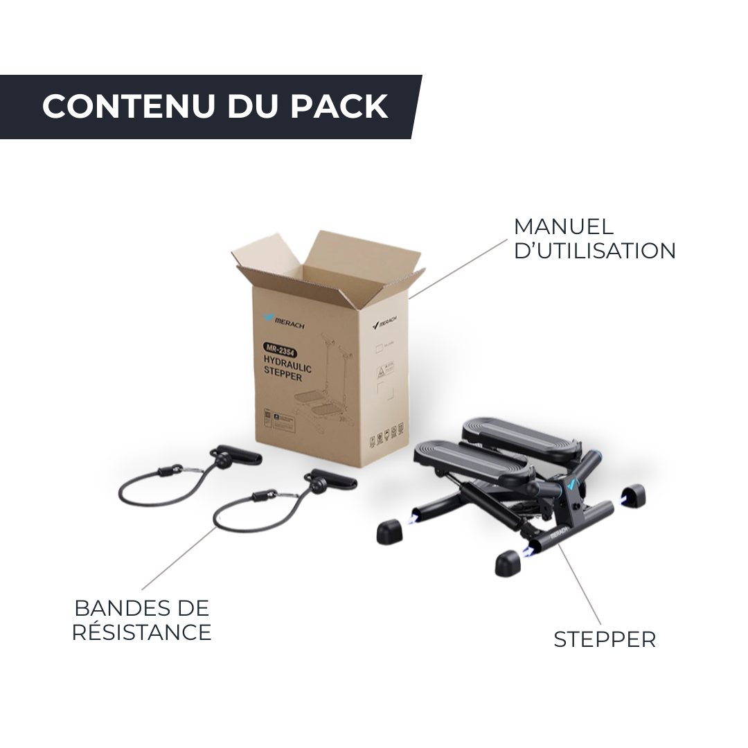 Stepper Twist Hydraulique - Entraînement Complet à Domicile MERACH   VENITHY