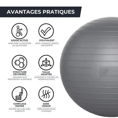 COPIE Ballon de gym 65 cm - Renforcement, équilibre & bien-être STABYA   VENITHY