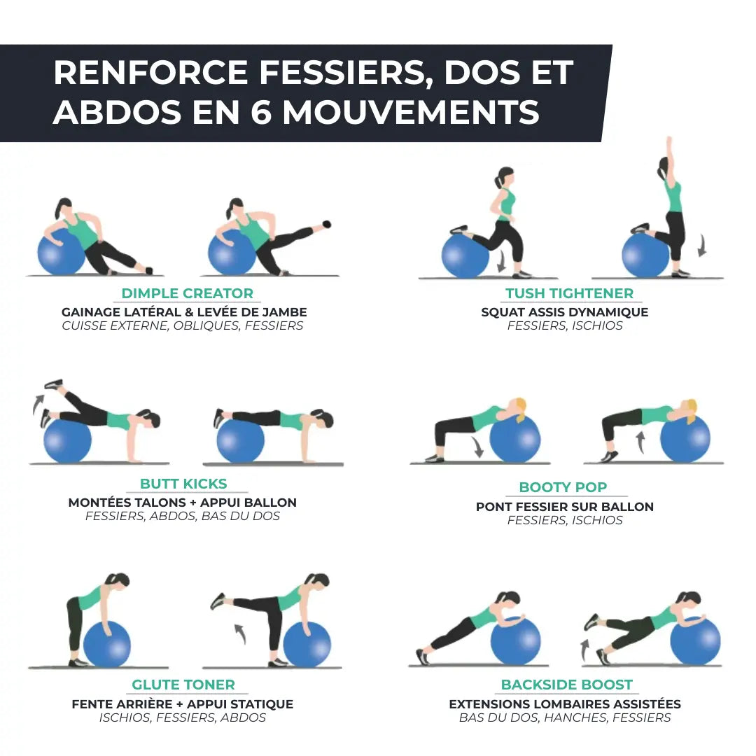 COPIE Ballon de gym 65 cm - Renforcement, équilibre & bien-être STABYA   VENITHY