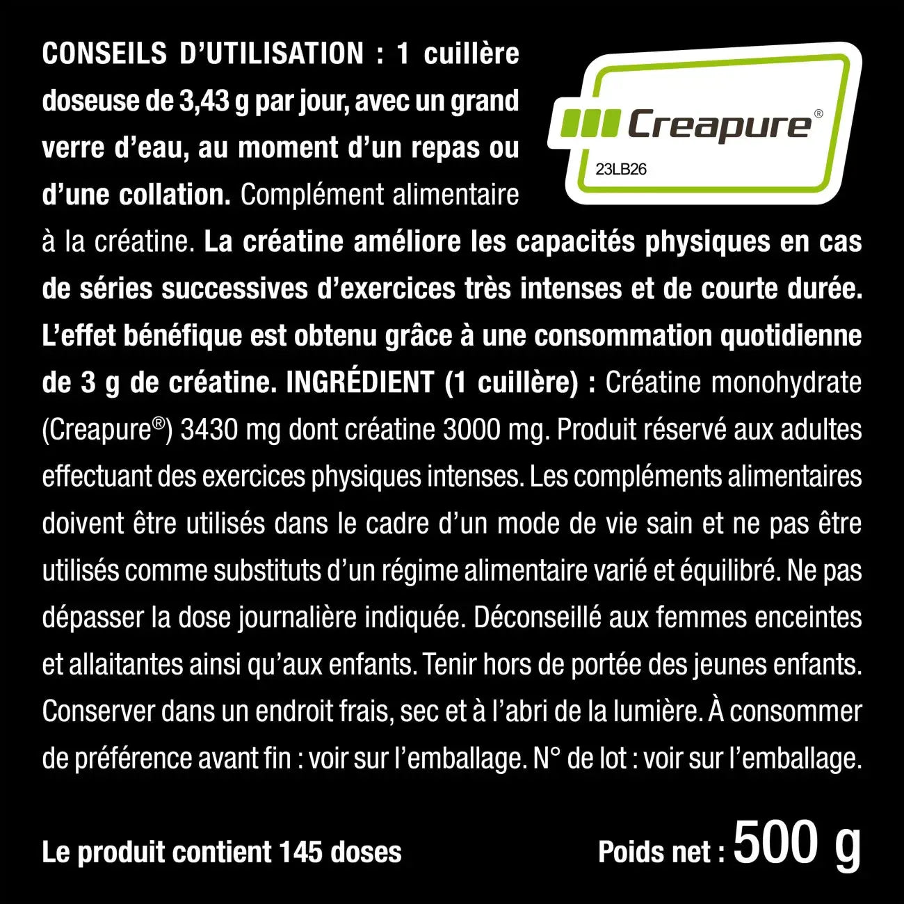 Créatine Monohydrate Creapure® en Poudre NUTRIMEA   VENITHY