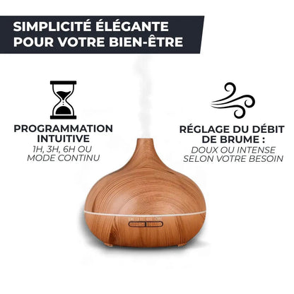 COPIE Diffuseur d’Huiles Essentielles 500ml – Bois Naturel AROMA DIFFUSER   VENITHY