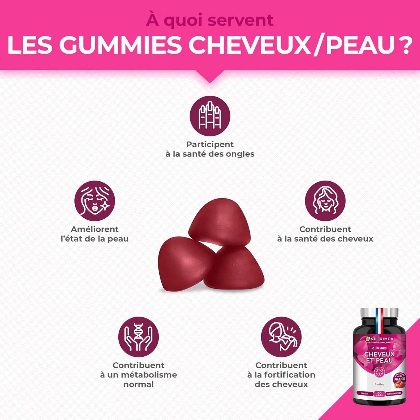 Gummies Cheveux & Peau NUTRIMEA   VENITHY