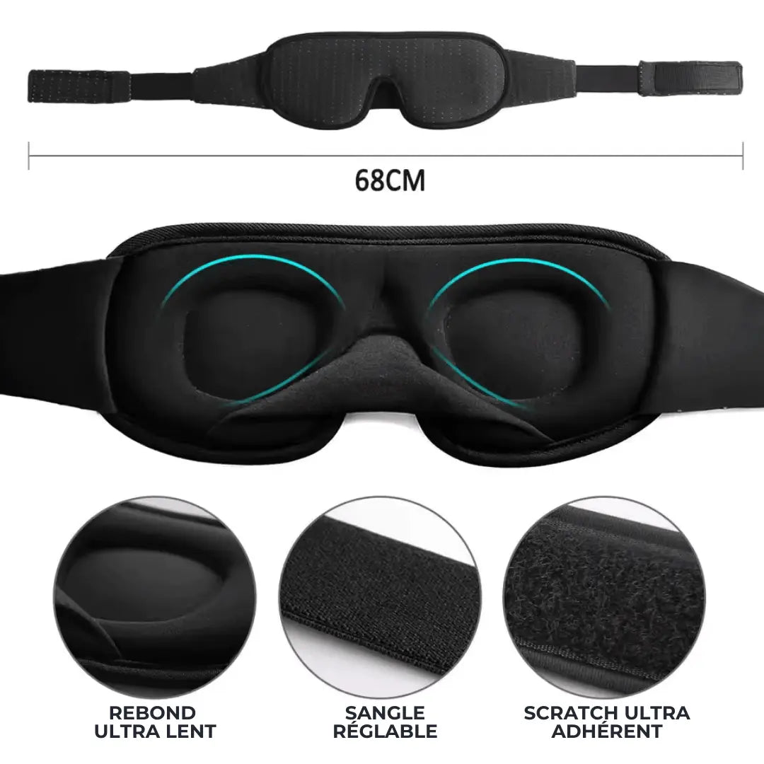 COPIE Masque de Sommeil 3D Ergonomique – Mousse à Mémoire de Forme SOMNIKA   VENITHY