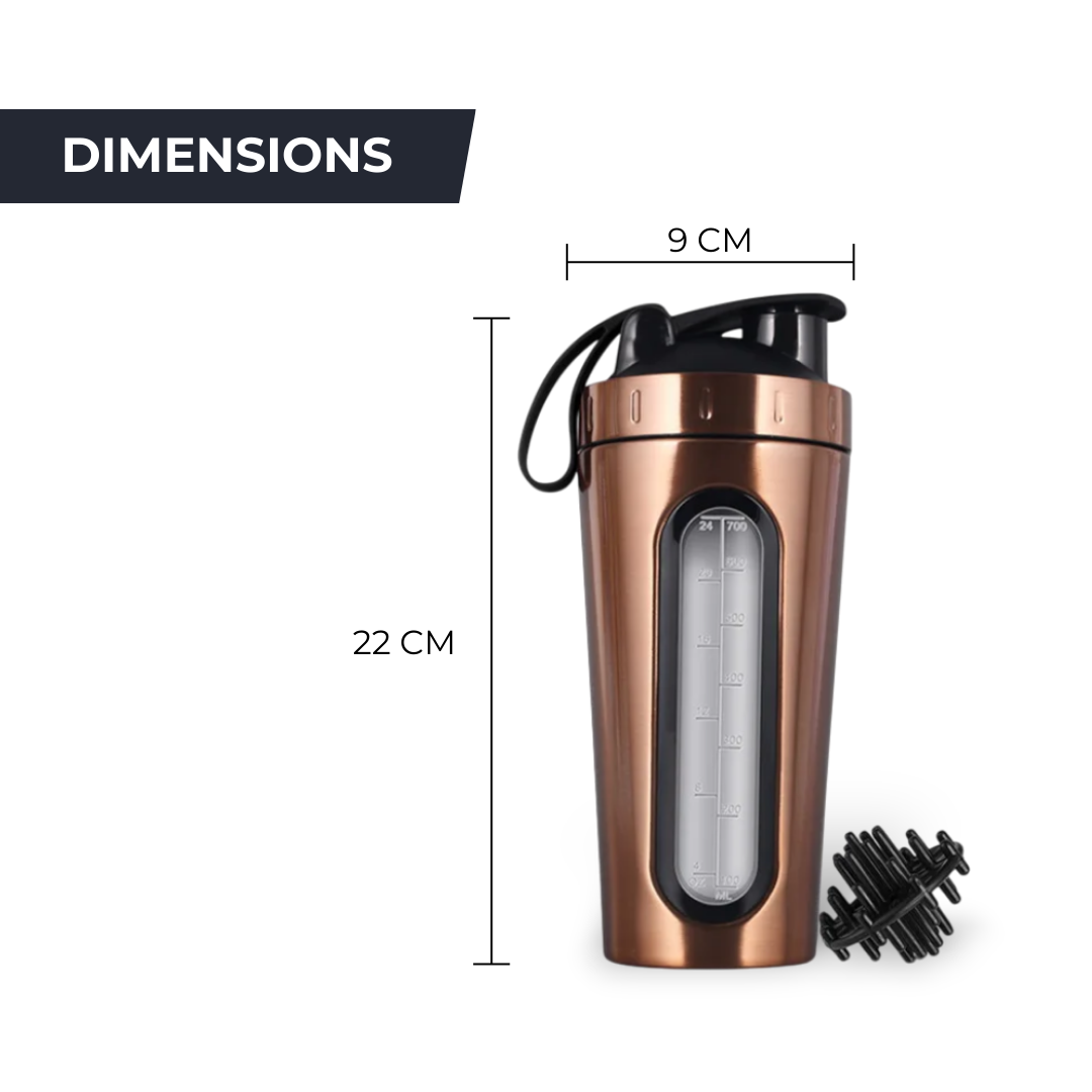 Shaker Protéine Inox 700 ml - Mélange Homogène & Design Premium STEELMIX   VENITHY