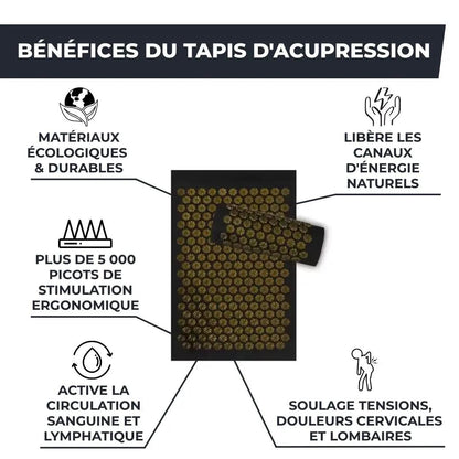 COPIE Tapis d'Acupression Premium + Coussin Massage VENITHY   VENITHY