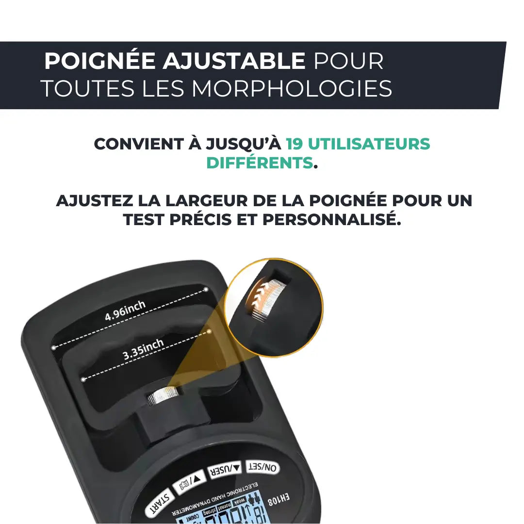 Testeur de Force de Préhension Digital – Dynamomètre 120 kg Haute Précision VENITHY   VENITHY