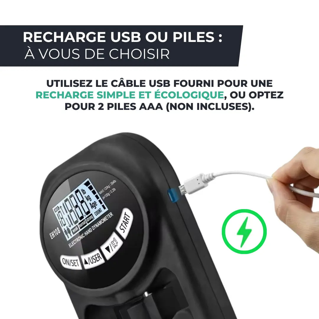 Testeur de Force de Préhension Digital – Dynamomètre 120 kg Haute Précision VENITHY   VENITHY